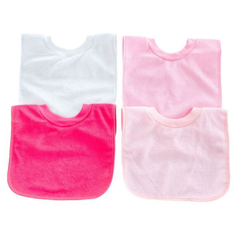 Picture of P5194 : PLAIN POP ON BIBS W/PEVA BACK WHITE